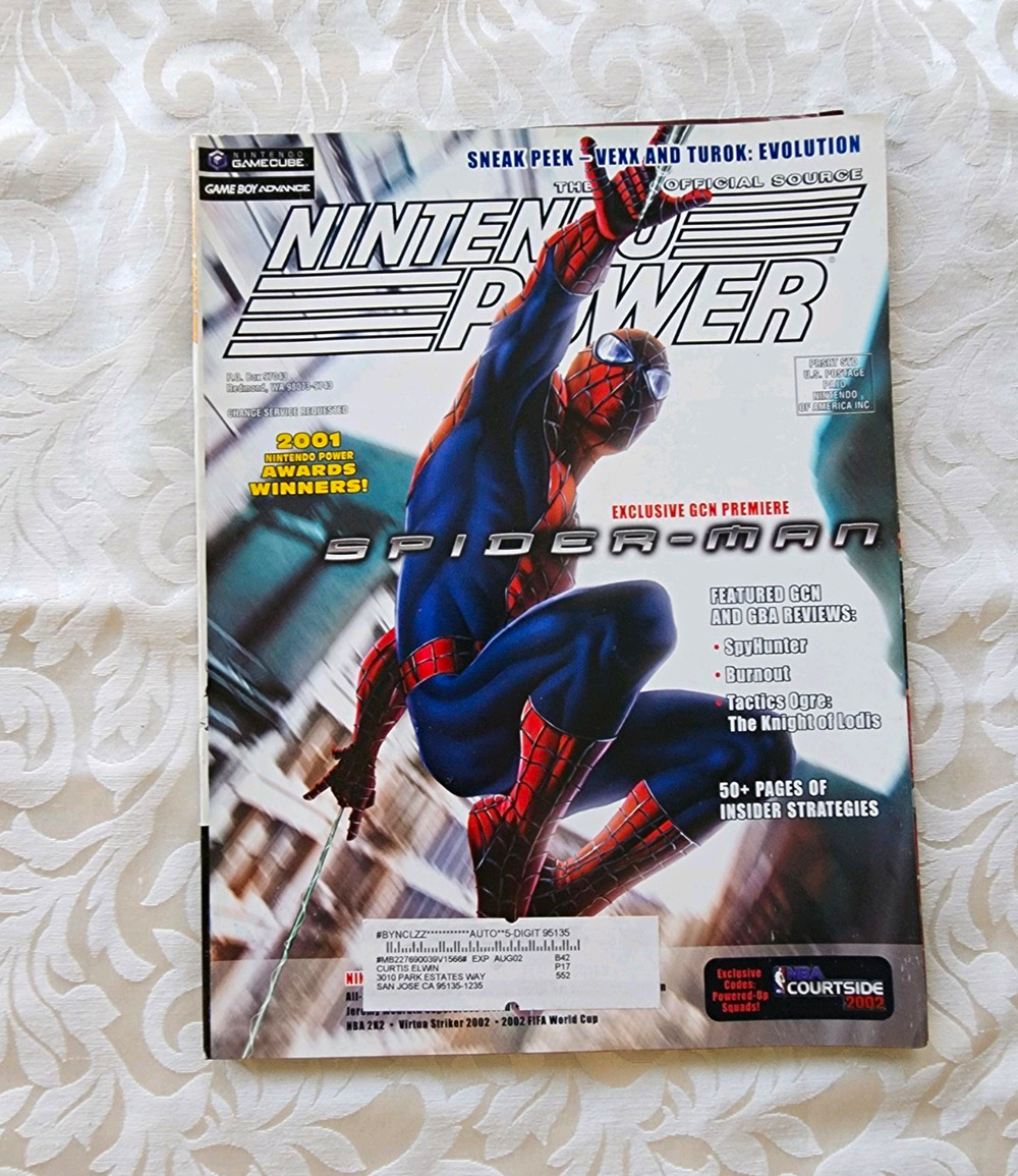 Nintendo Power Dec 2001 Issue 156 Spider-Man Cover, w/ POSTERS